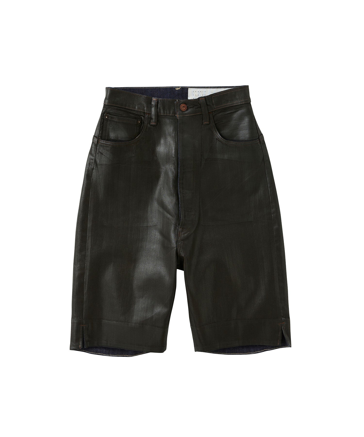 COATED DENIM SHORTS -MONSTER STRETCH-
