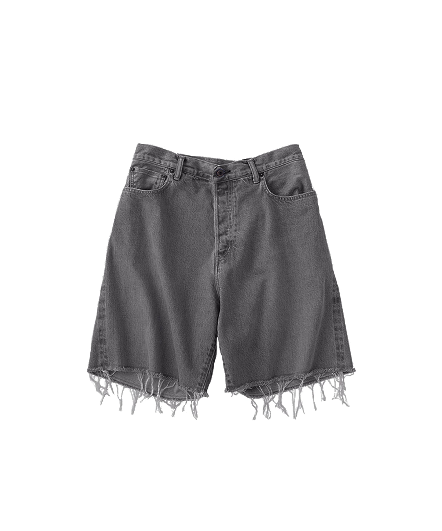 CROSSED DENIM SHORTS / BLACK