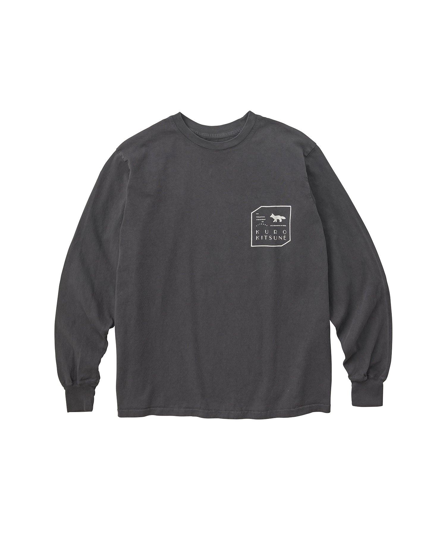 MAISON KITSUNÉ X KURO FADED BLACK LONG SLEEVE TEE