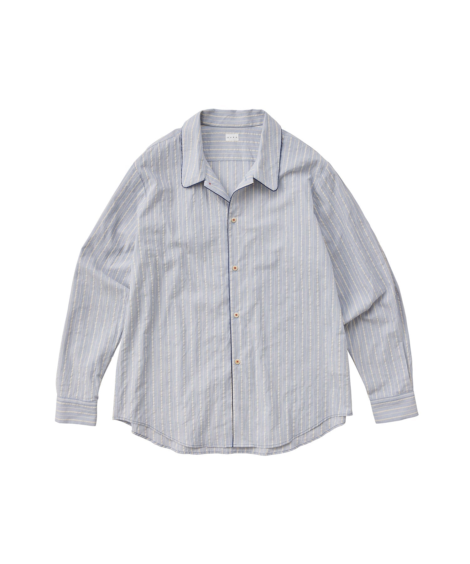 - Store Exclusive - QUIET STRIPE PIPING SHIRT LIGHT BLUE