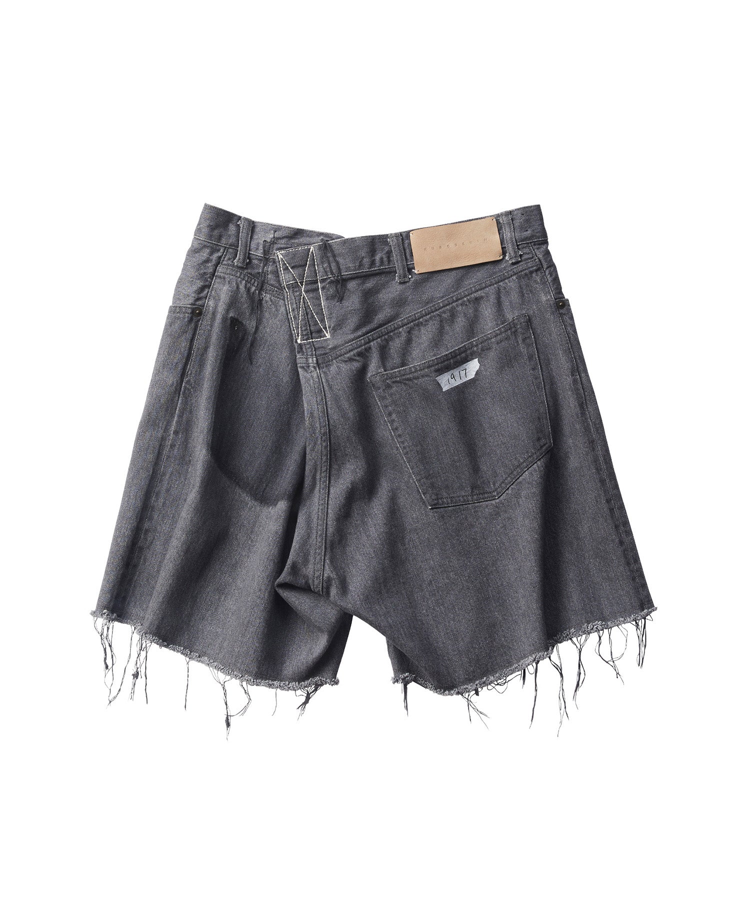 UNINTENTIONAL CROSSED DENIM SHORTS