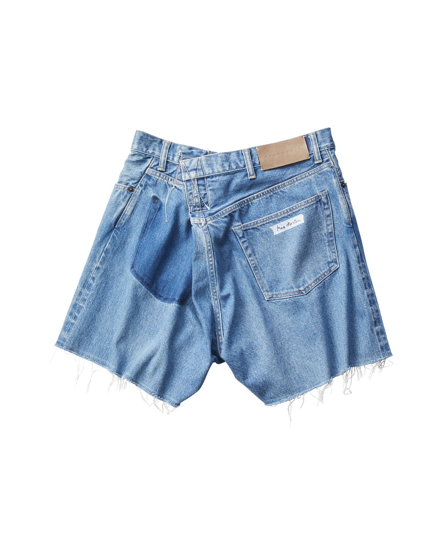 UNINTENTIONAL CROSSED DENIM SHORTS